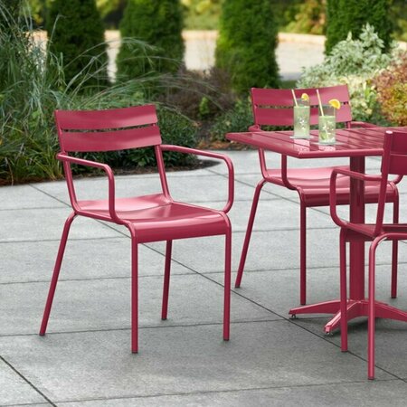 LANCASTER TABLE & SEATING Sangria Powder Coated Aluminum Outdoor Arm Chair 427CALUARMSG